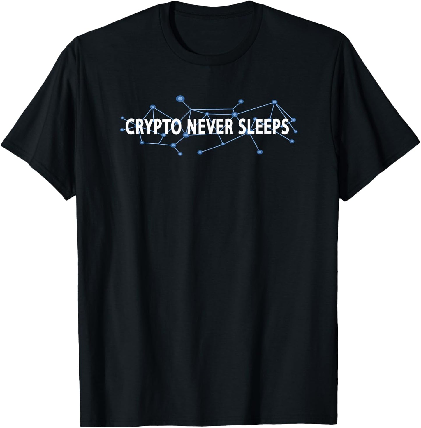 Crypto Never Sleeps Cryptocurrency Blockchain Trader Gift T-Shirt - T-Shirt | Black