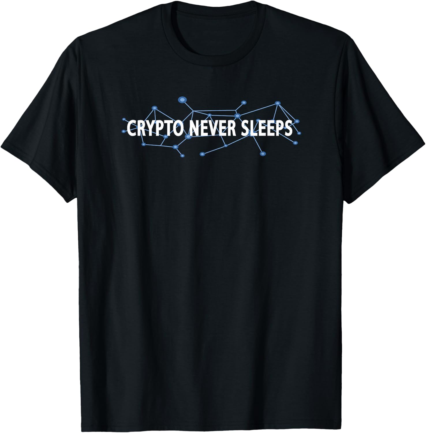 Crypto Never Sleeps Cryptocurrency Blockchain Trader Gift T-Shirt - T-Shirt | Black