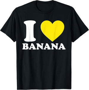 I Love Banana I Heart Banana Funny Summer Vegan Fruit Lovers Women Kids T-Shirt - T-Shirt | Black