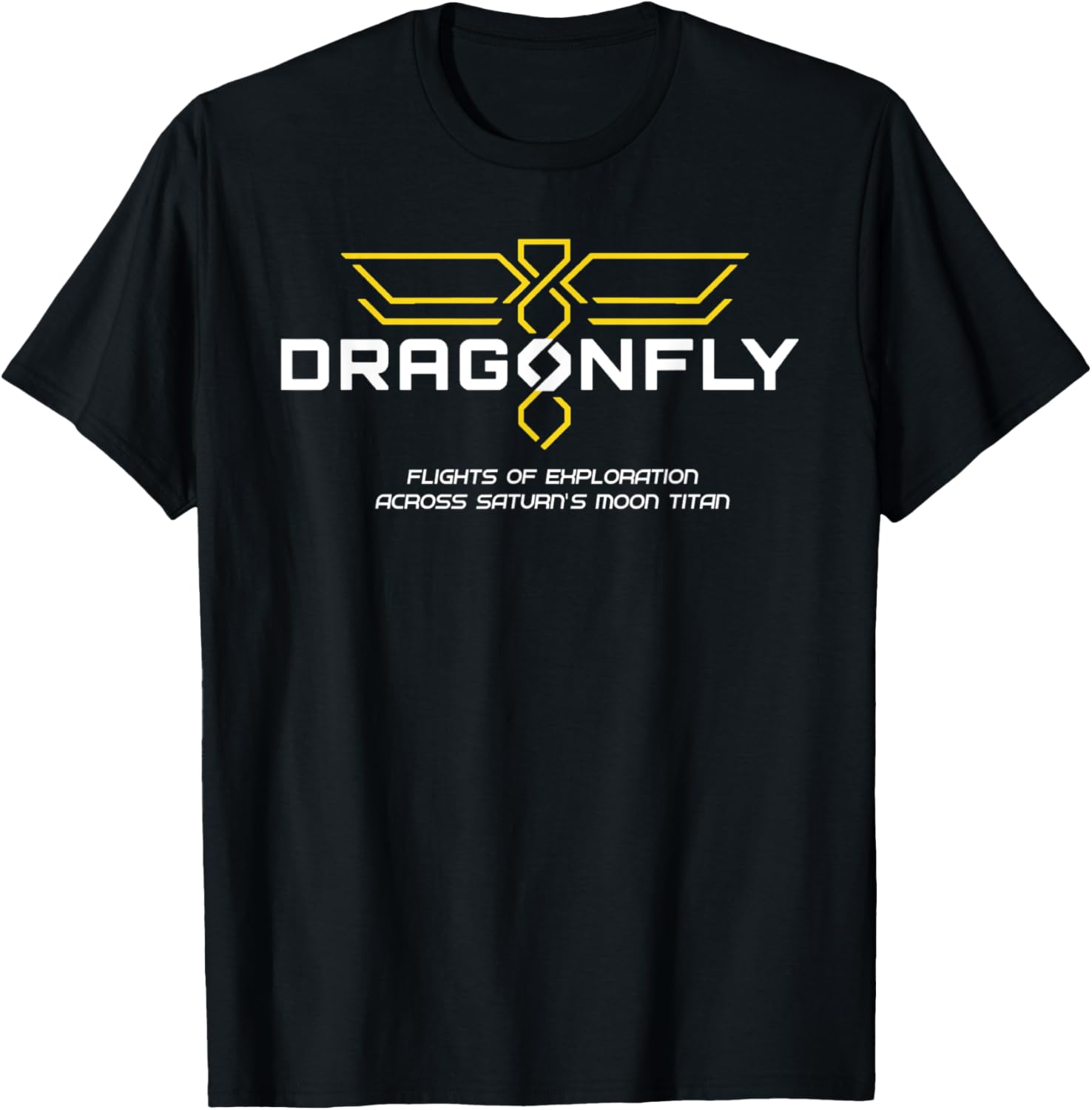 Dragonfly mission logo (white) T-Shirt - T-Shirt | Black