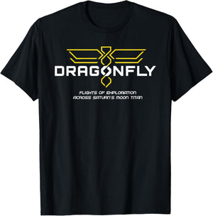 Dragonfly mission logo (white) T-Shirt - T-Shirt | Black