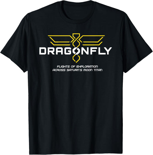 Dragonfly mission logo (white) T-Shirt - T-Shirt | Black