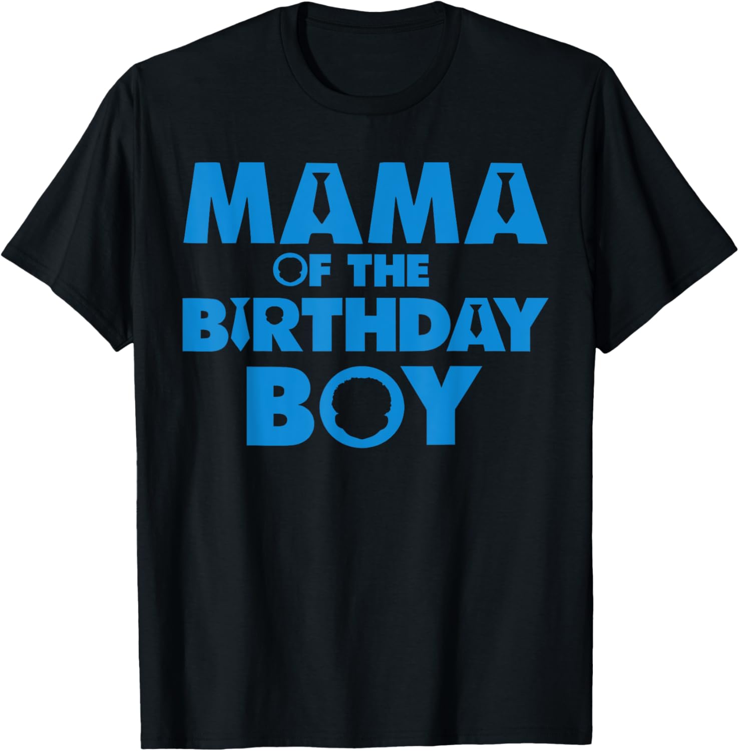 Mama Of The Birthday Boy Afro Boss Baby Family Bday Party T-Shirt - T-Shirt | Black