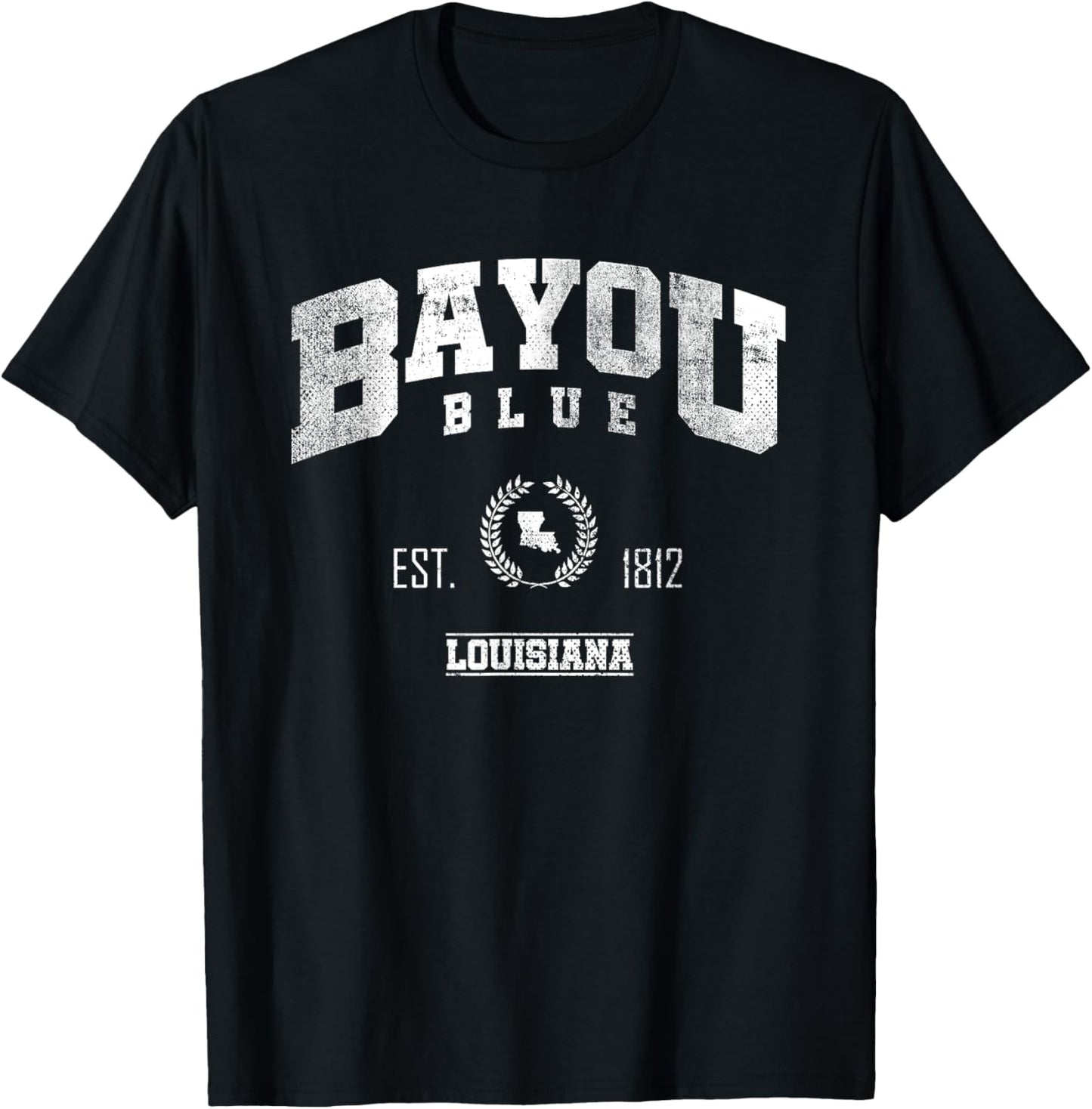 Bayou Blue LA | Louisiana | Vintage Throwback T-Shirt - T-Shirt | Black