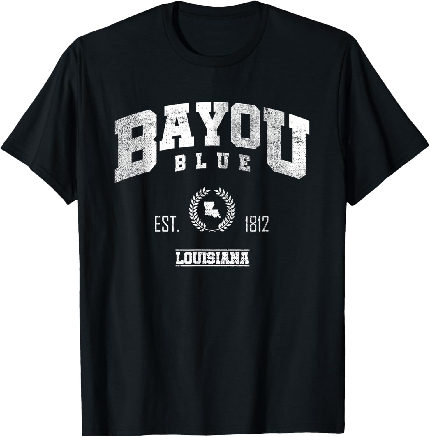 Bayou Blue LA | Louisiana | Vintage Throwback T-Shirt - T-Shirt | Black