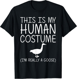 Goose Easy Halloween Human Costume Waterfowl Animal DIY Gift T-Shirt - T-Shirt | Black