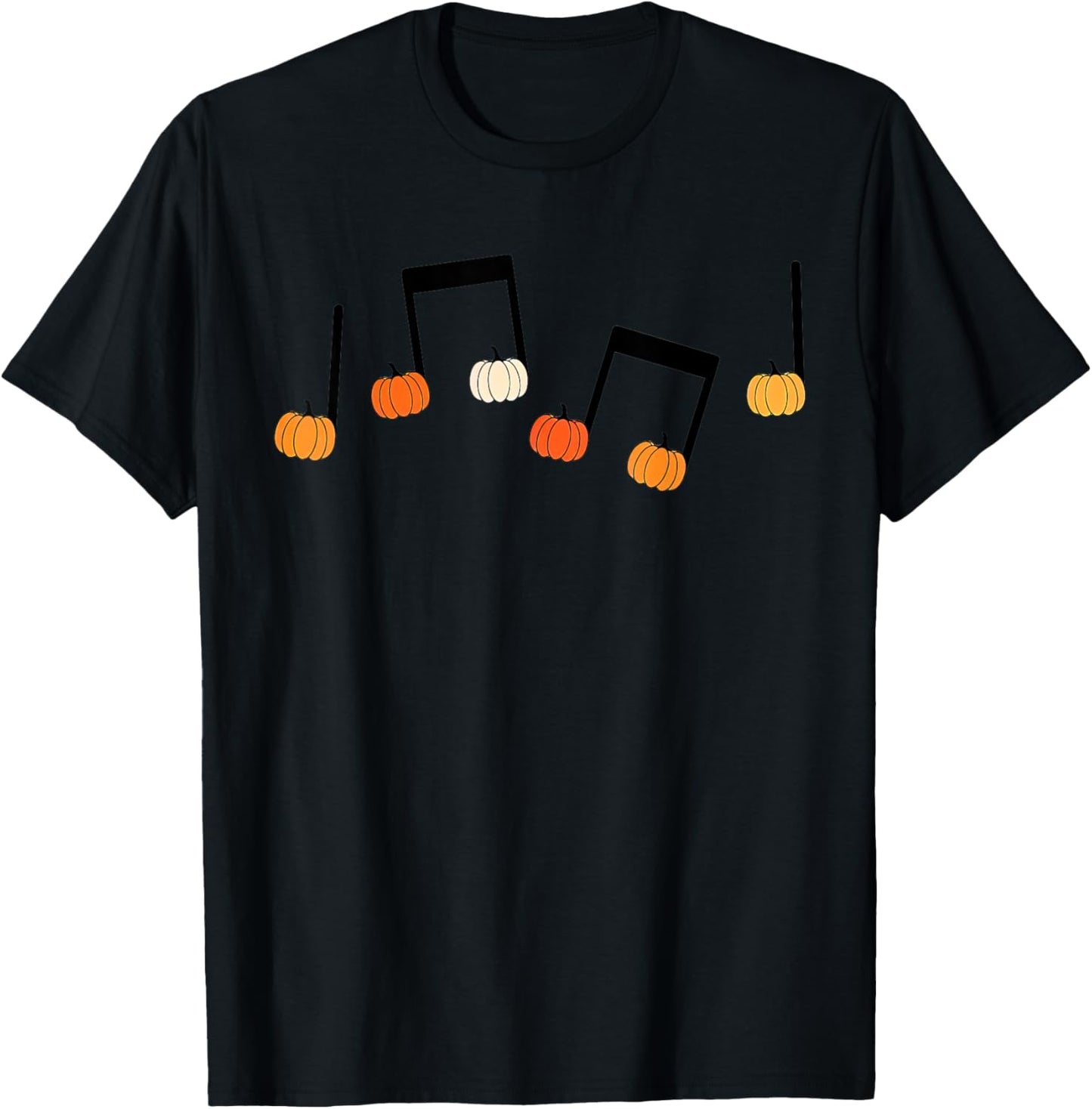 Music Note Pumpkin Fall Music Teacher Halloween Costume T-Shirt - T-Shirt | Black