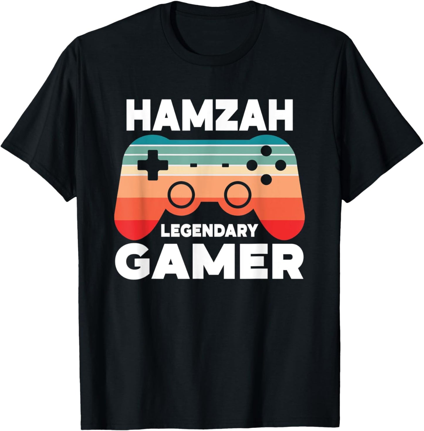Hamzah Legendary Gamer Funny Personalized Hamzah Gamer T-Shirt - T-Shirt | Black