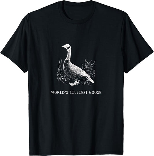 Funny World's Silliest Goose Vintage T-Shirt - T-Shirt | Black