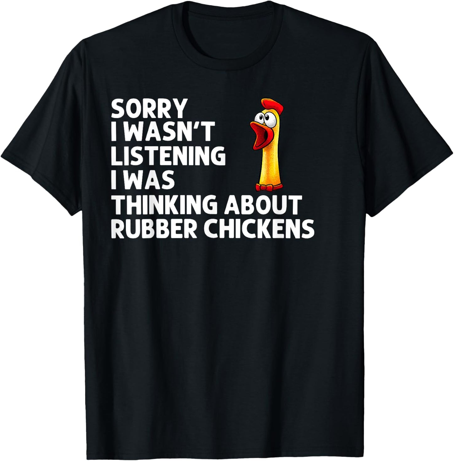 Funny Rubber Chicken Art Women Giant Rubber Chicken T-Shirt - T-Shirt | Black
