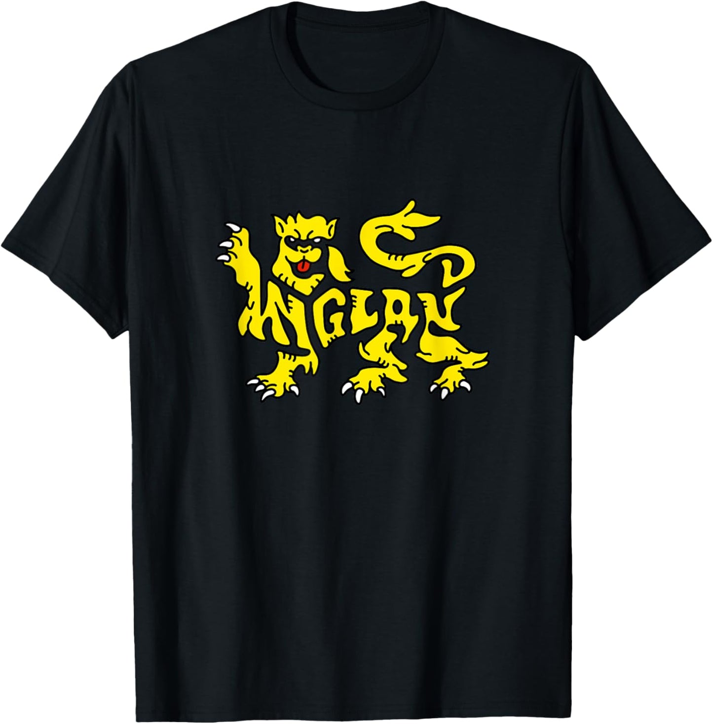 England Heraldic Lion Word Art - England Coat of Arms Animal T-Shirt - T-Shirt | Black