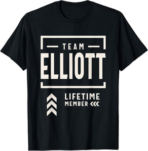 Team Elliott Lifetime Member Funny Name Elliott T-Shirt - T-Shirt | Black