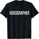 Bold Videographer Text | Film Crew T-Shirt - T-Shirt | Black