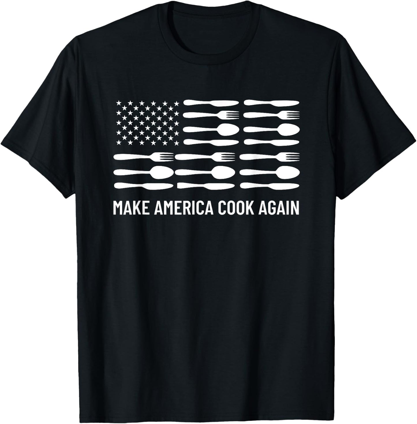 Make America Cook Again Funny BBQ Barbeque Patriot Chef Gift T-Shirt - T-Shirt | Black
