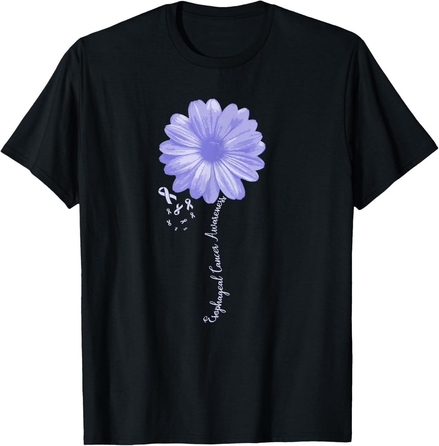 Esophageal Cancer Awareness Warrior Pretty Gift T-Shirt - T-Shirt | Black