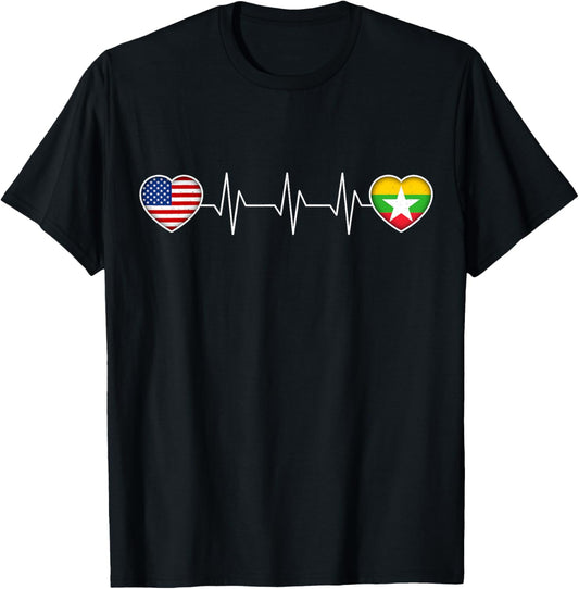 Myanmar & USA T-Shirt - T-Shirt | Black