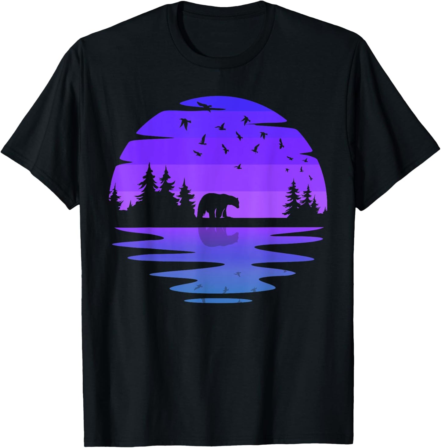 Birds Outdoors Wildlife Nature Animal Bear Forest T-Shirt - T-Shirt | Black