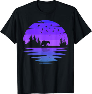 Birds Outdoors Wildlife Nature Animal Bear Forest T-Shirt - T-Shirt | Black