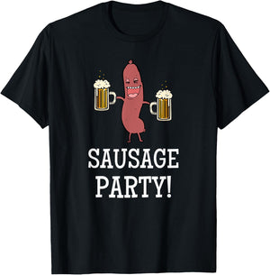 Sausage Party Funny Oktoberfest Beer Party Sausage Festival T-Shirt - T-Shirt | Black
