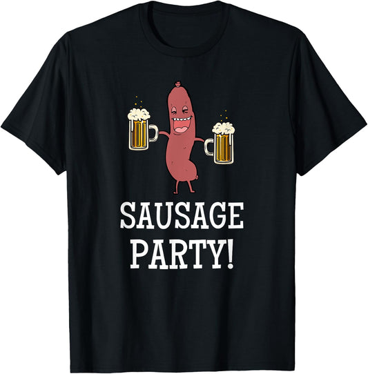 Sausage Party Funny Oktoberfest Beer Party Sausage Festival T-Shirt - T-Shirt | Black