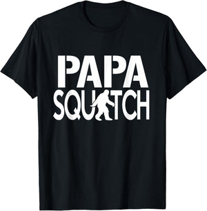 Papa Squatch Shirt - Gifts for Dad Sasquatch Bigfoot T-Shirt - T-Shirt | Black