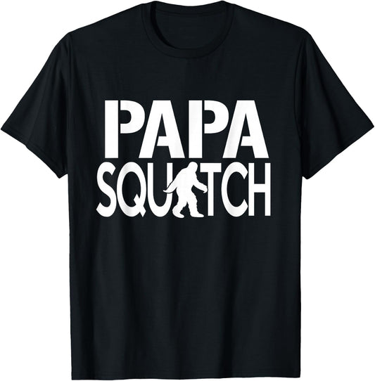 Papa Squatch Shirt - Gifts for Dad Sasquatch Bigfoot T-Shirt - T-Shirt | Black