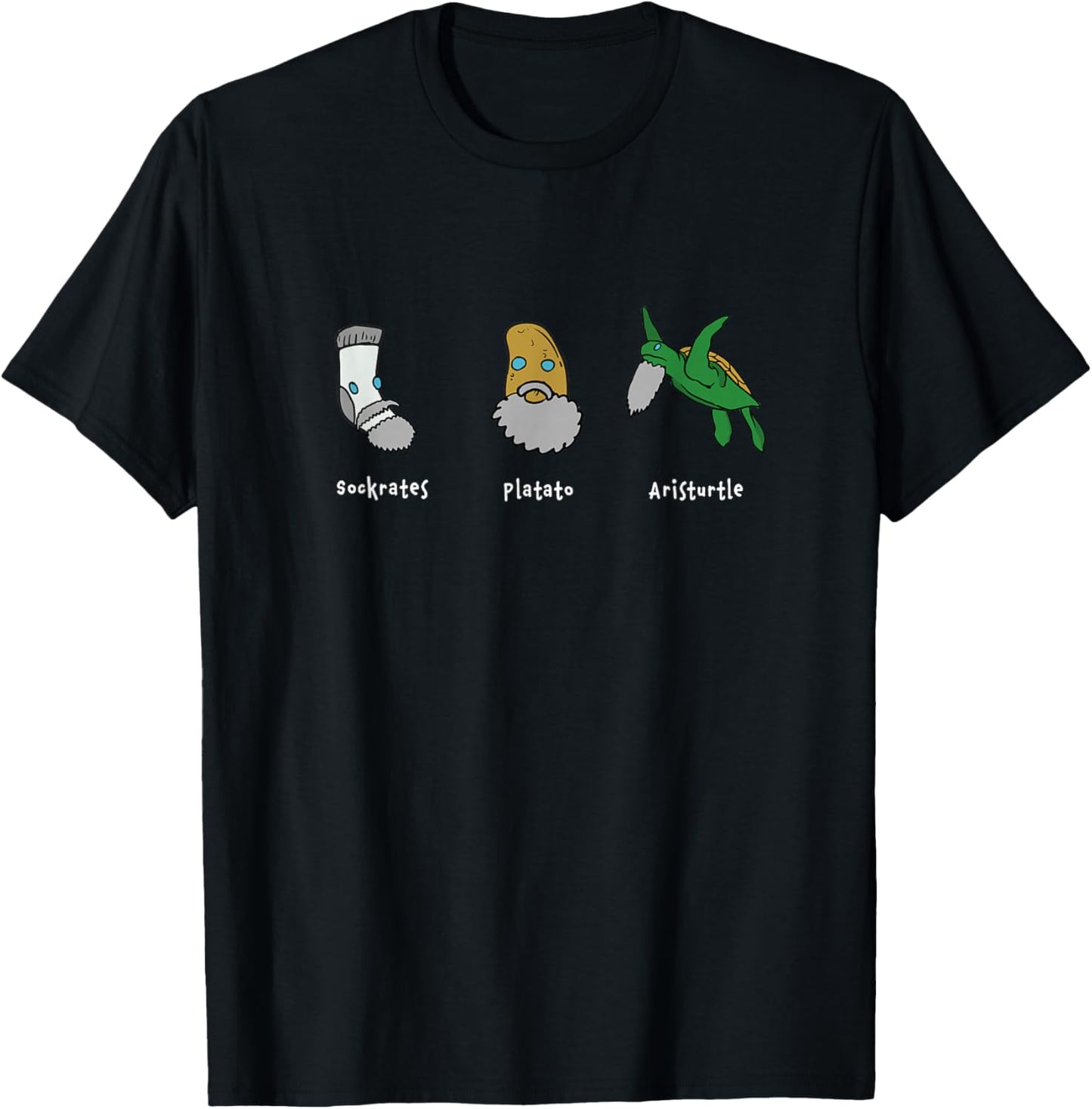 Philosophy Socrates Plato Aristotle Design T-Shirt - T-Shirt | Black
