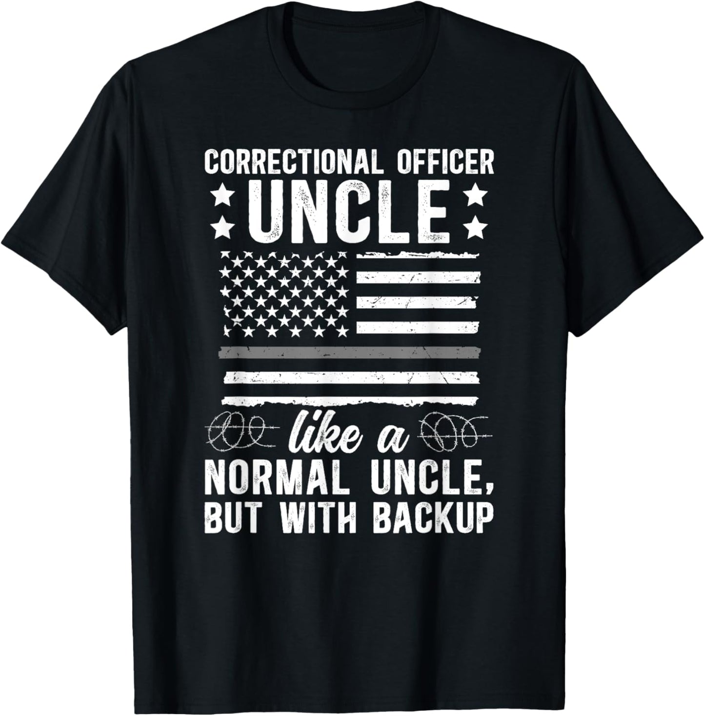 Proud Corrections Uncle Of A Correctional Officer Uncle T-Shirt - T-Shirt | Black