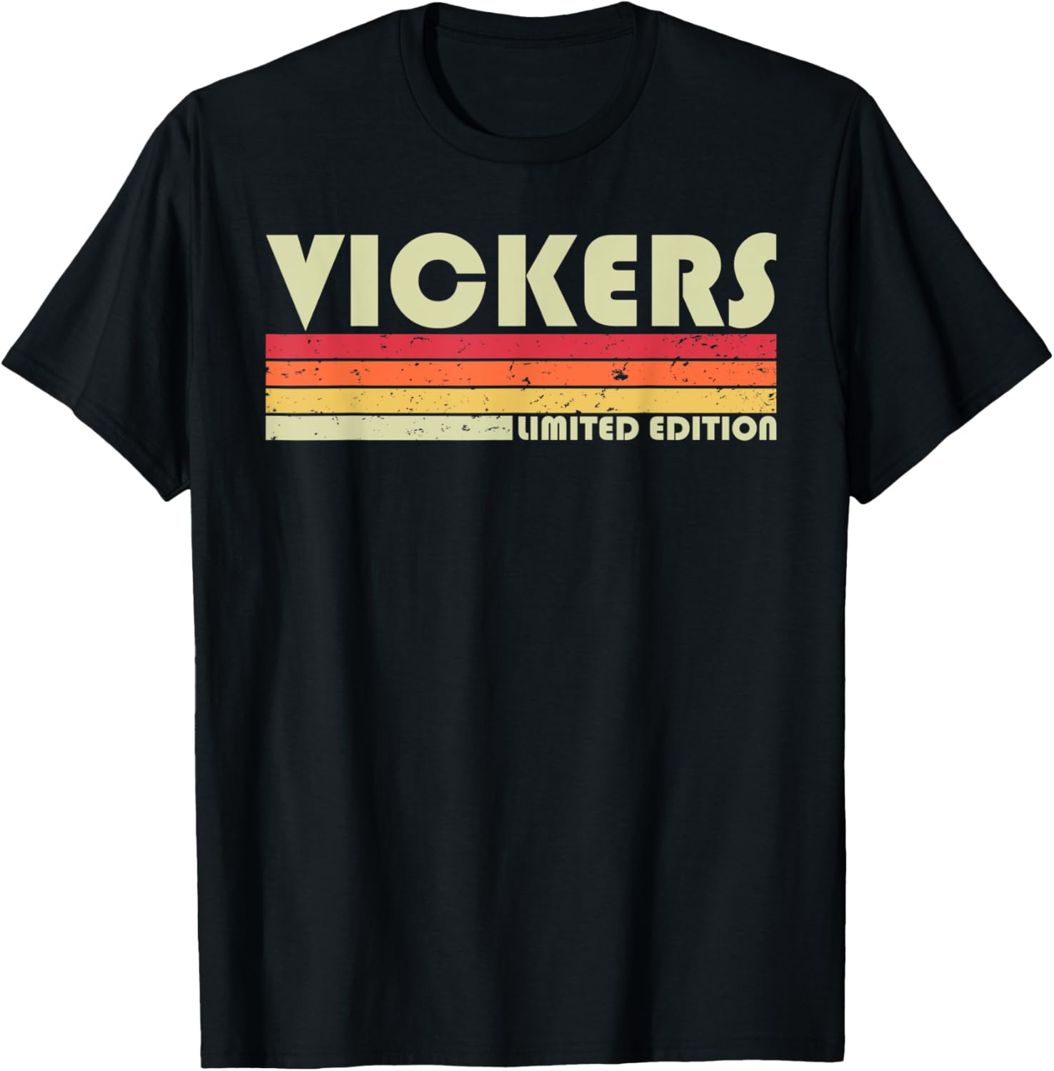 VICKERS Surname Funny Retro Vintage 80s 90s Birthday Reunion T-Shirt - T-Shirt | Black