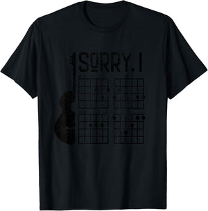 Sorry IDGAF Guitar - Sorry I Don't Give a F Guitar T-Shirt - T-Shirt | Black