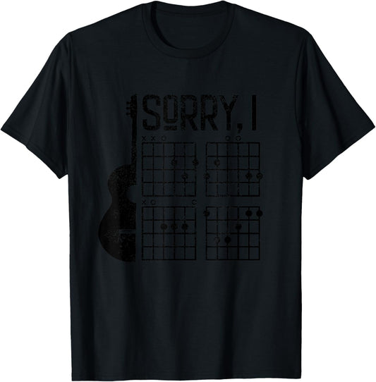 Sorry IDGAF Guitar - Sorry I Don't Give a F Guitar T-Shirt - T-Shirt | Black