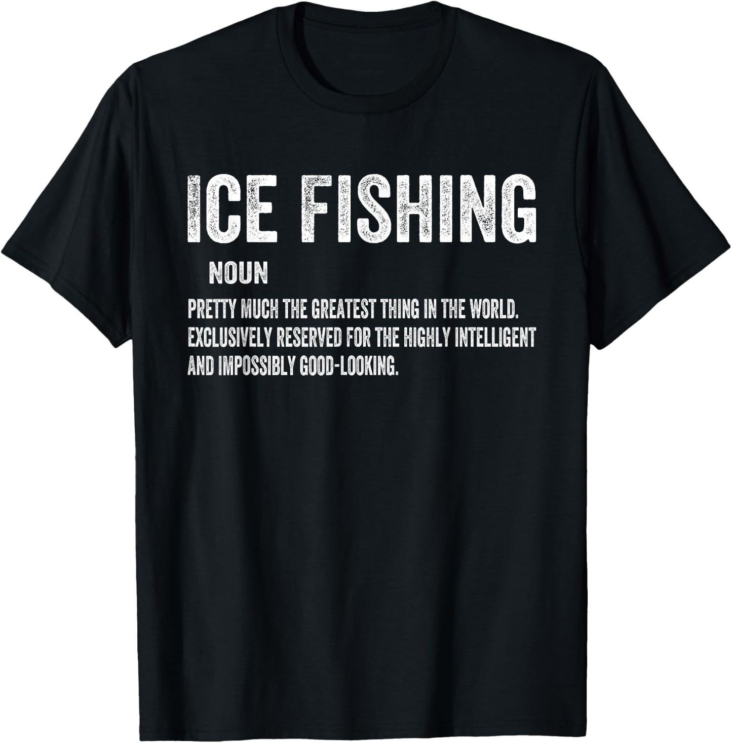 Ice Fishing Women Snow Holes Fishermen -Adults , Black, Small, Short Sleeve, Classic Fit, Polyester 100% T-Shirt - T-Shirt | Black
