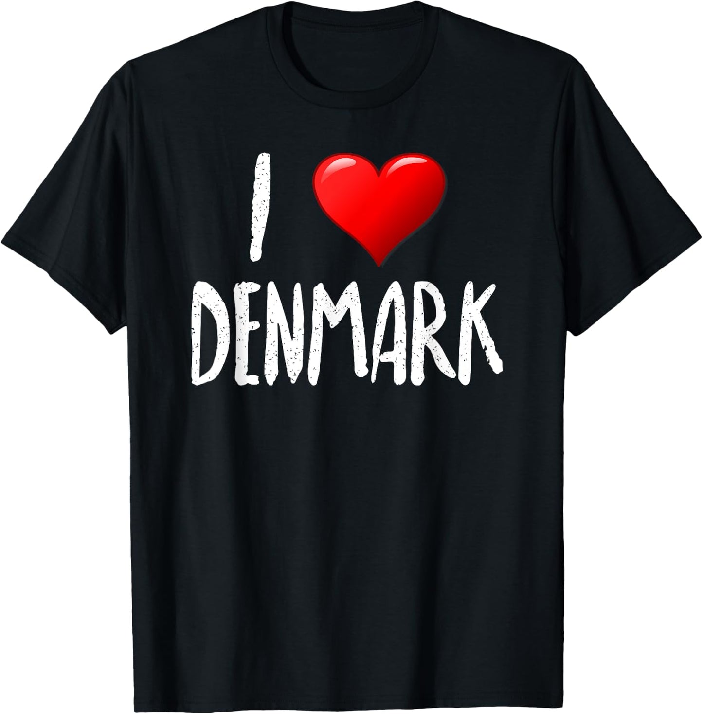 I Love Denmark- - Traveler - Souvenir T-Shirt - T-Shirt | Black