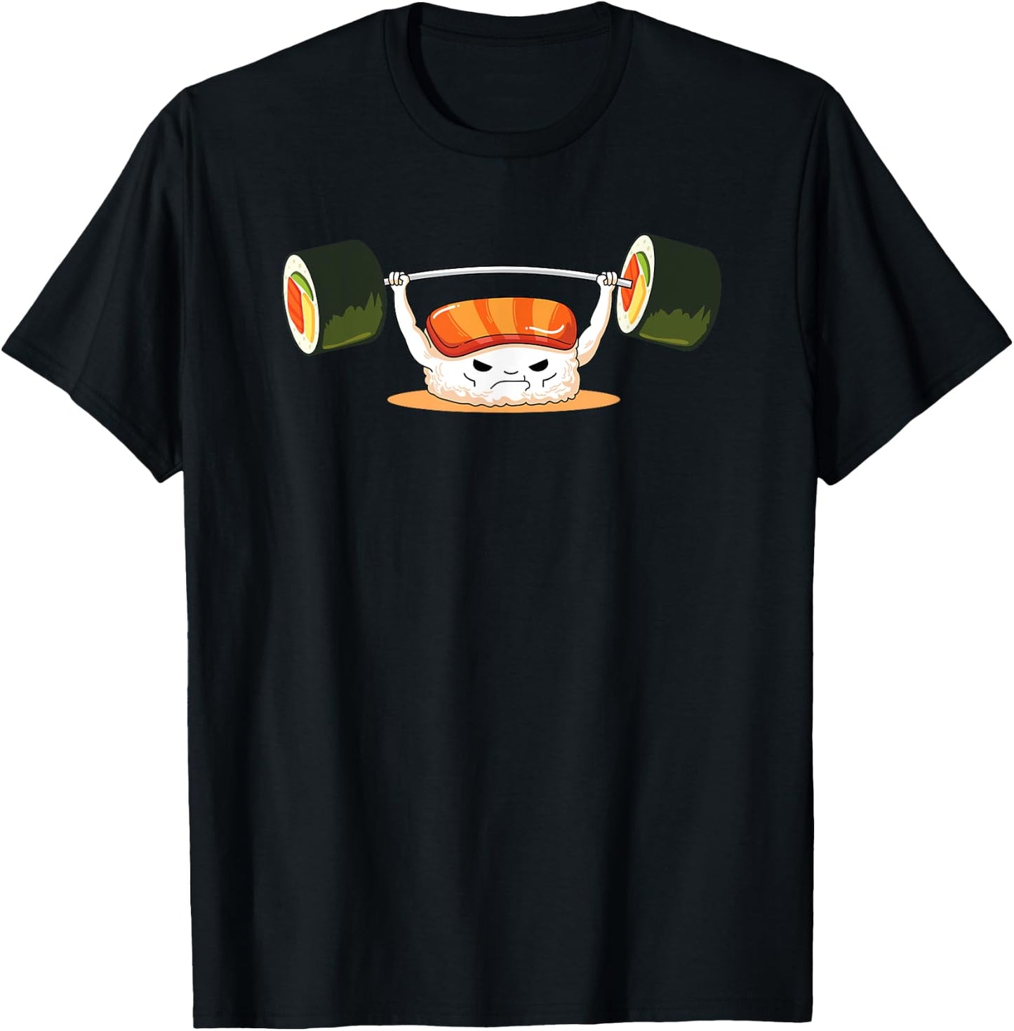 Funny Sushi Weight Lifting I Love Sushi Rolls Gym Fitness T-Shirt - T-Shirt | Black