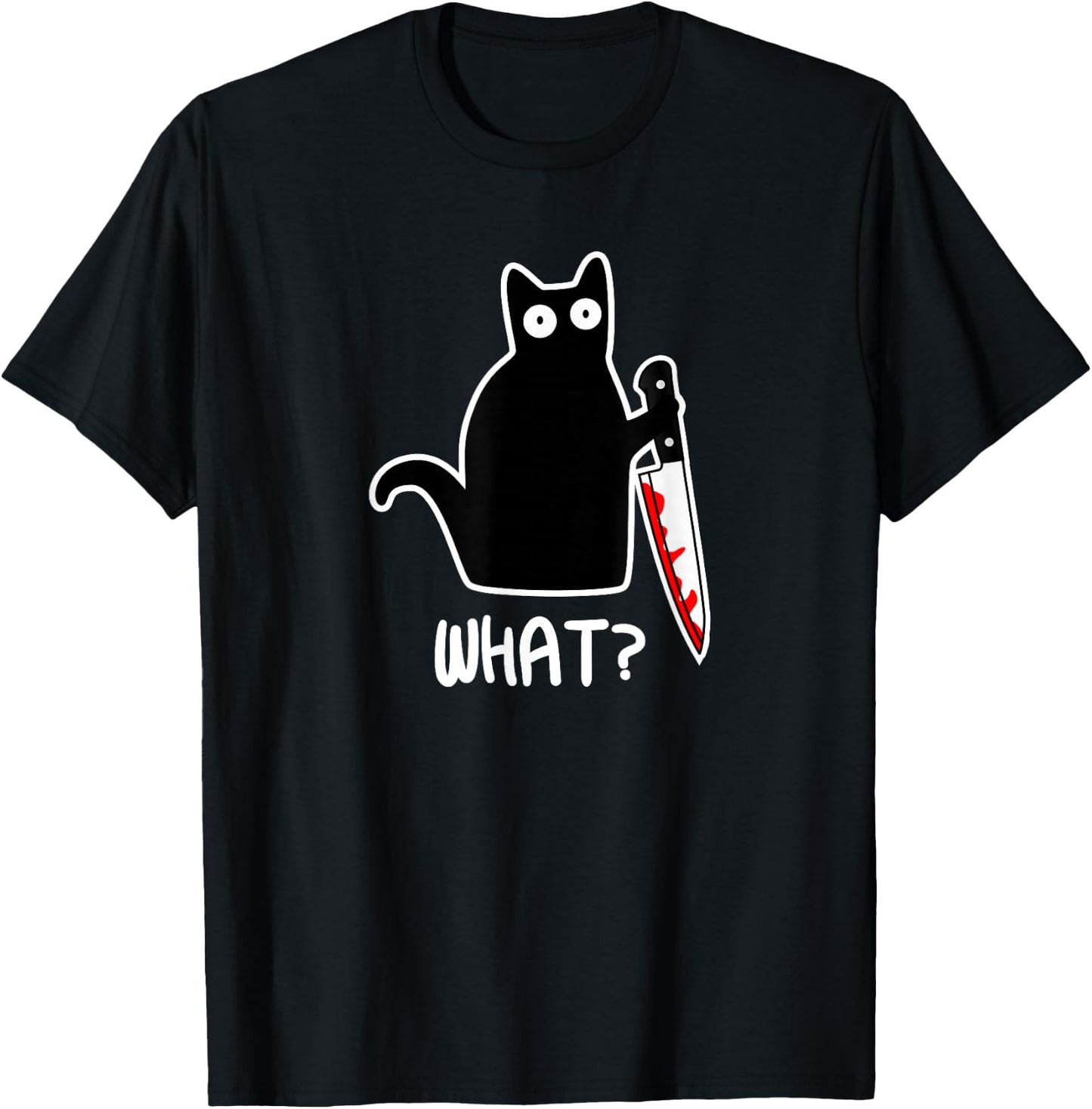 Joyouse Urban Style Murder Cat Gift - Adults - Black - Short Sleeve - Classic Fit - Cotton & Polyester - Machine Wash T-Shirt - T-Shirt | Black