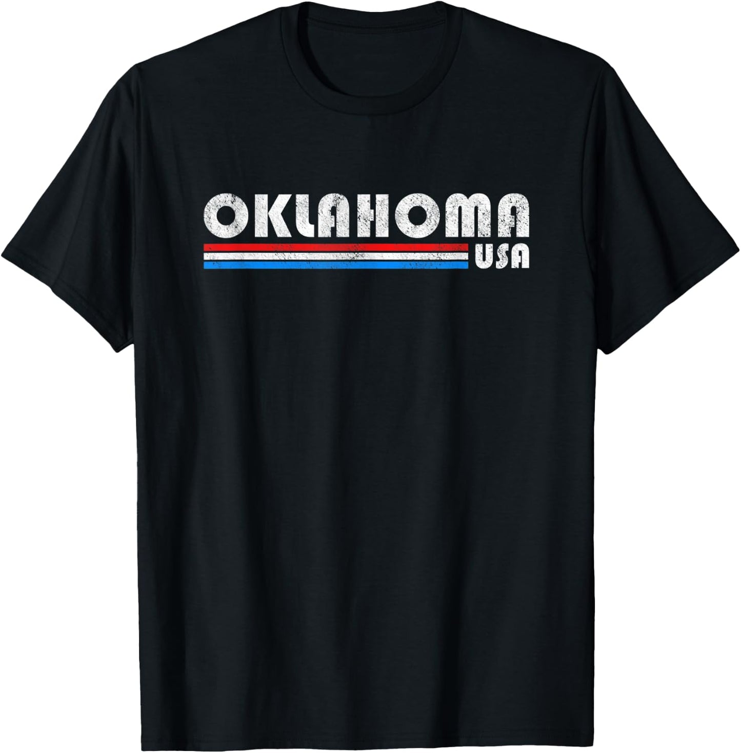 Oklahoma USA Retro Vintage State Gift T-Shirt - T-Shirt | Black