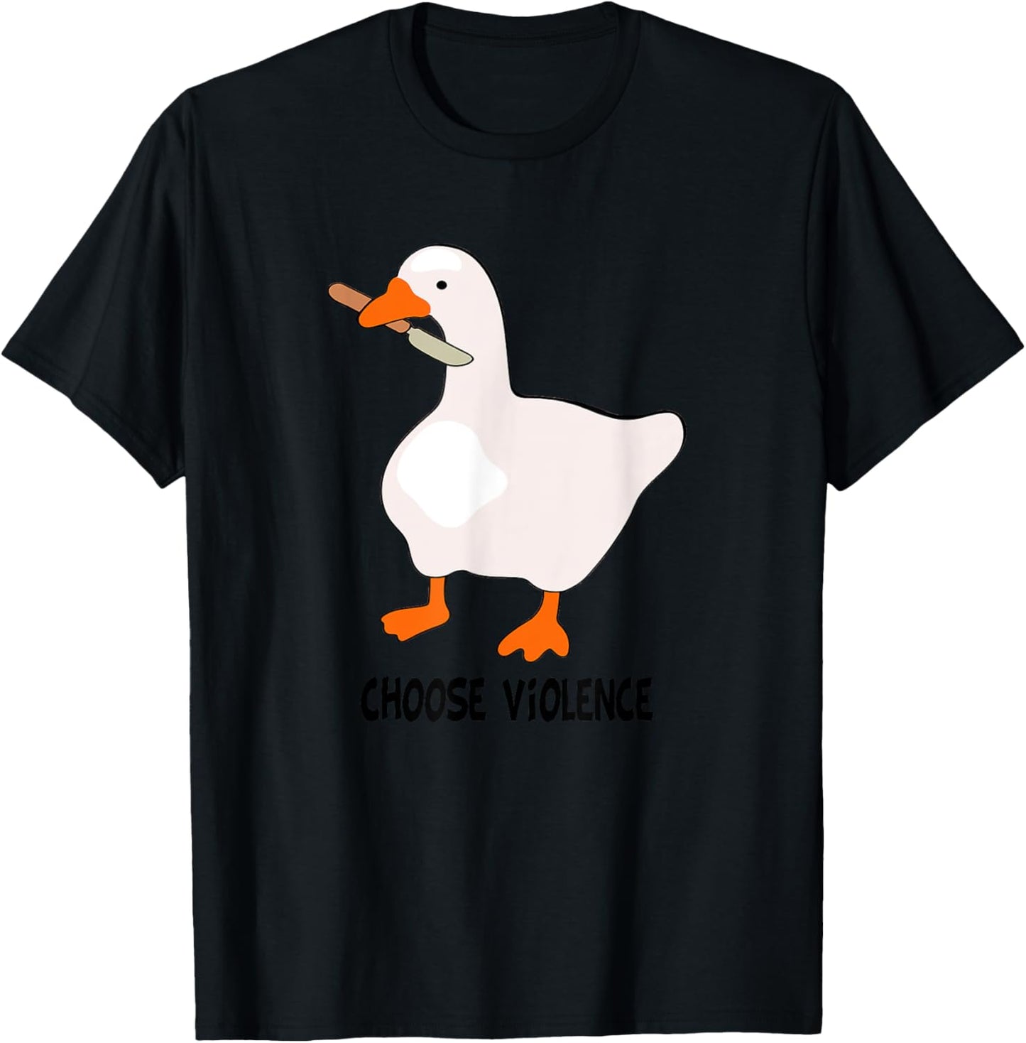 I Choose Violence Today Goose And Sarcasm Funny Goose Love T-Shirt - T-Shirt | Black