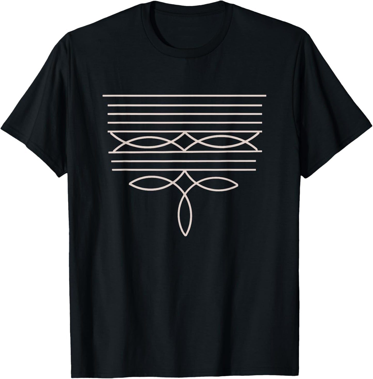 Western Boot Stitch T-Shirt - T-Shirt | Black