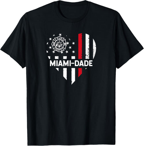 Firefighter Love 4th of July USA Flag Miami-Dade Fire Rescue Men