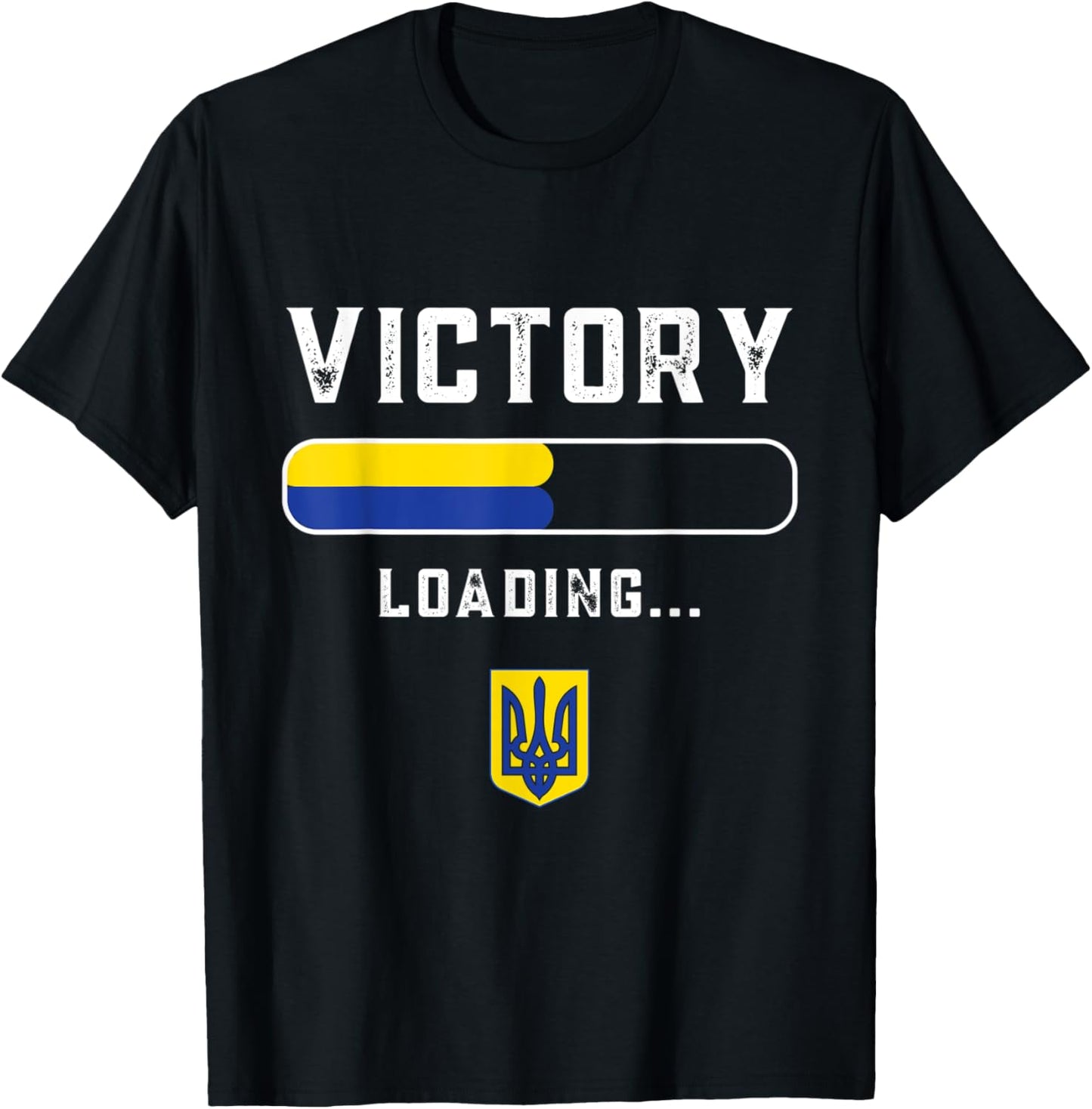 Ukraine Victory is loading. America Ukrainian Flags Veteran T-Shirt - T-Shirt | Black
