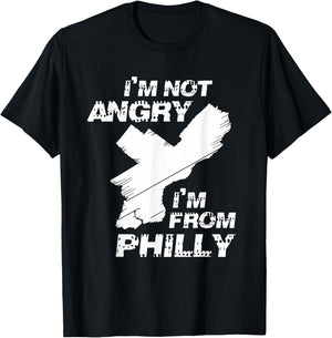 Modern I'm Not Angry I'm From Philly Adult Black Small T-Shirt - T-Shirt | Black