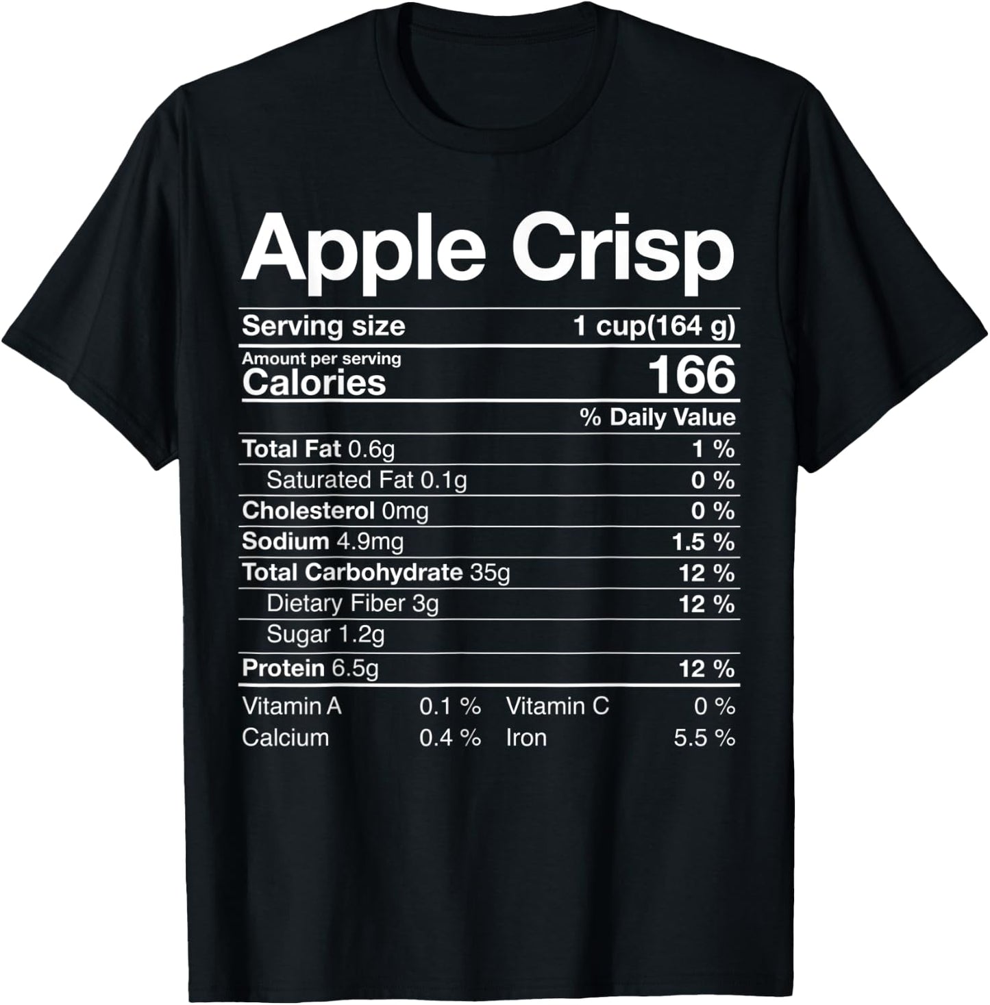 Apple Crisps Nutritional Fact Christmas Thanksgiving Gift T-Shirt - T-Shirt | Black