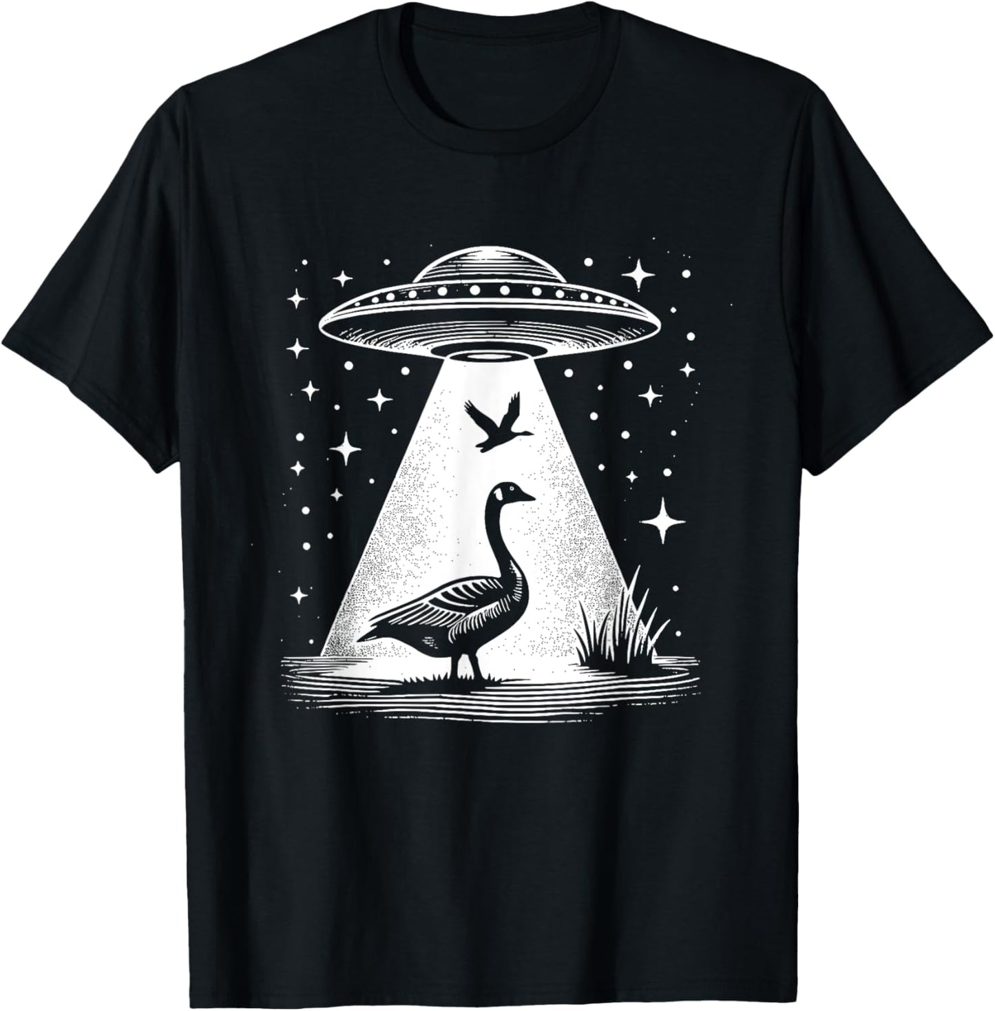 Goose Dad Mom Lover - Funny Alien UFO T-Shirt - T-Shirt | Black