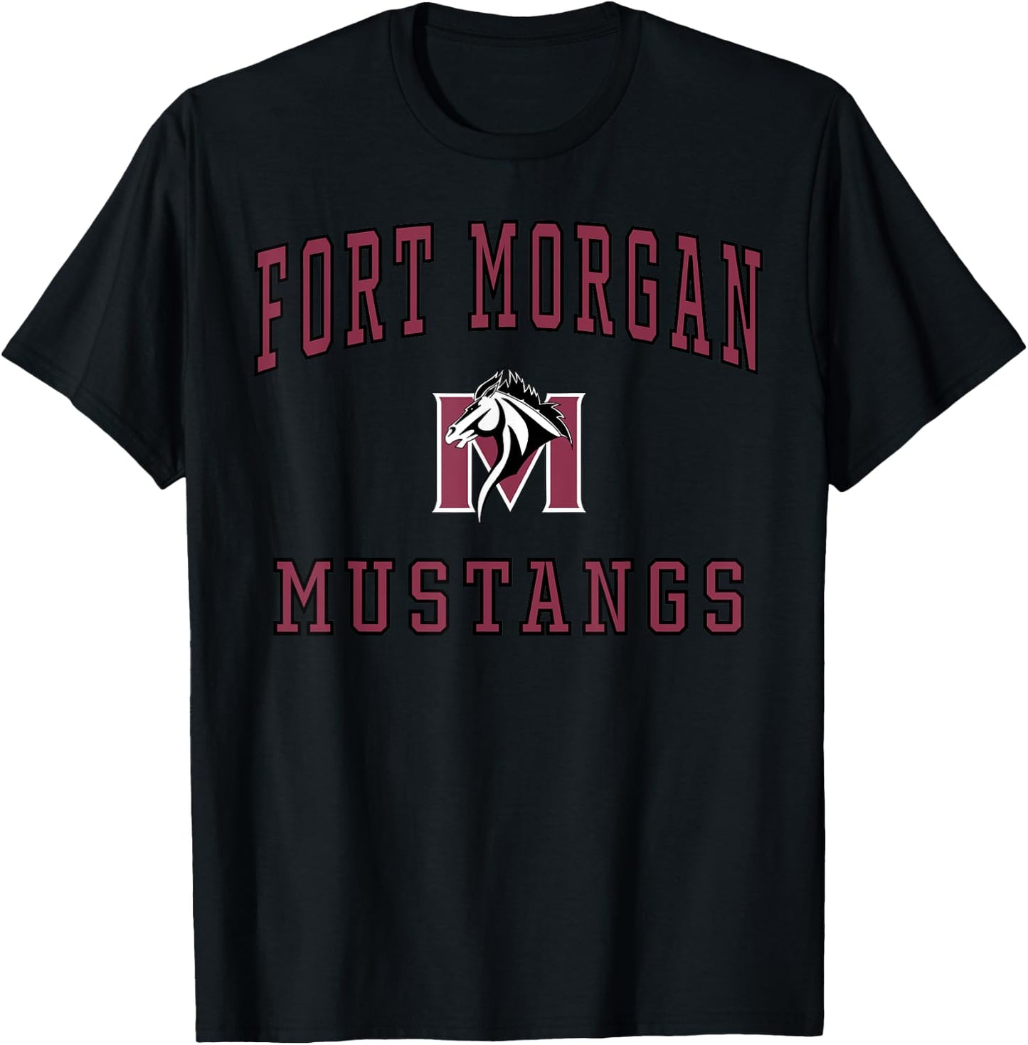 Fort Morgan High School Mustangs C1 T-Shirt - T-Shirt | Black