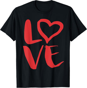 LOVE! Graphic Heart Scribble T-Shirt - T-Shirt | Black