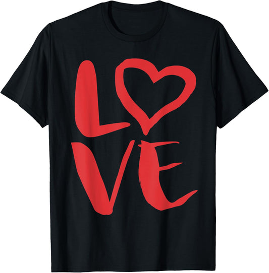 LOVE! Graphic Heart Scribble T-Shirt - T-Shirt | Black
