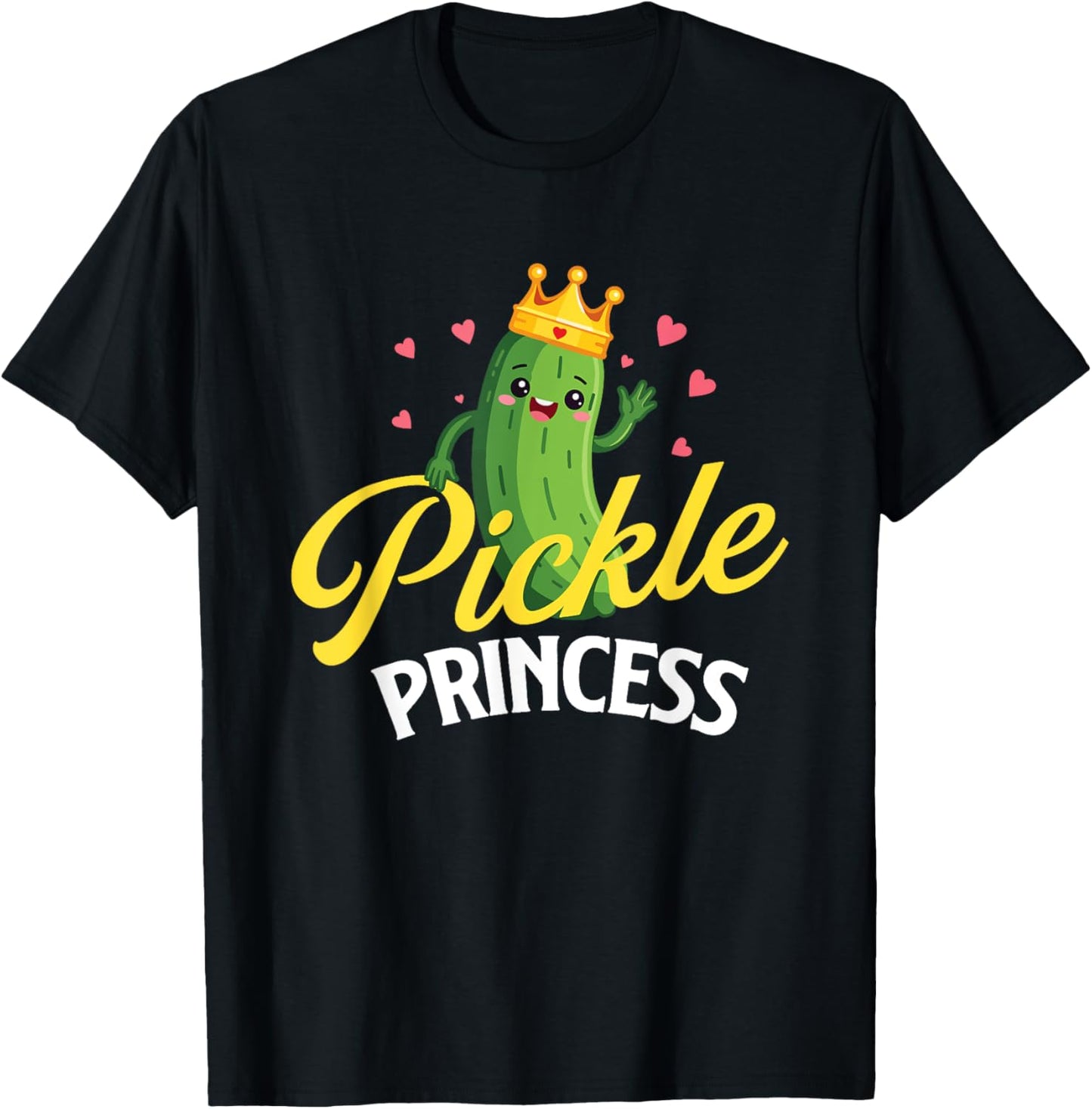 Pickle Princess - Dill Pickle Lover Pickling Cucumber T-Shirt - T-Shirt | Black