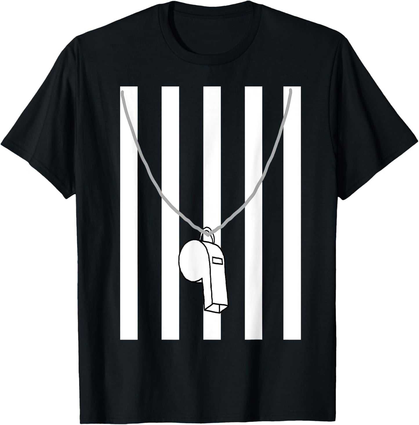 Referee Costume Ref Whistle Refereeing Linesman Umpire T-Shirt - T-Shirt | Black