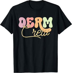 Derm Crew Dermatologist Dermatology Squad Retro T-Shirt - T-Shirt | Black