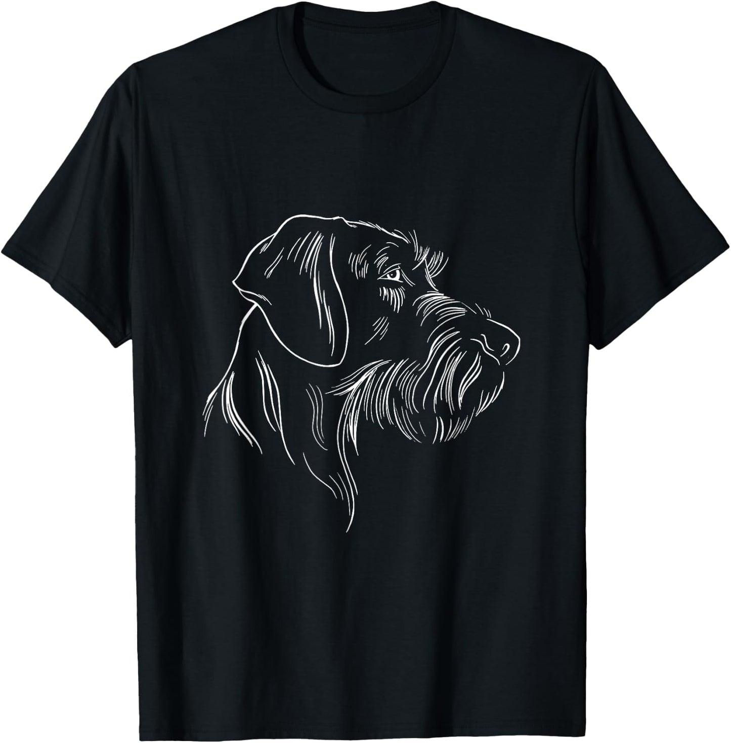 German Wire Hair Hunting Dog Head Breed Top T-Shirt - T-Shirt | Black